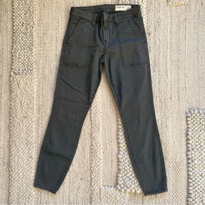 Pistola Utility Cargo Skinny Crop Twill Jeans Black Size 27 NWOT